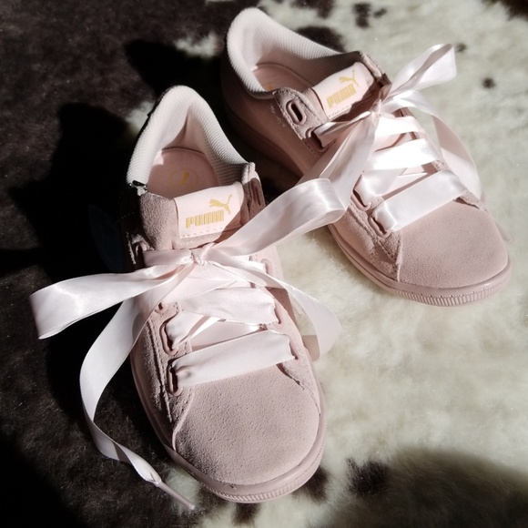 Puma Shoes - PUMA Vikky Ribbon Suede in Pink size 7.5 (38)